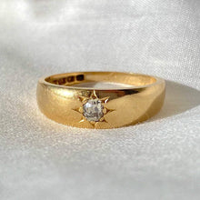 Load image into Gallery viewer, Antique 18k Diamond Gypsy Ring 1898