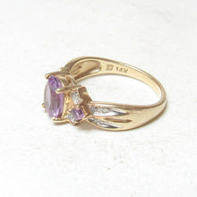 Load image into Gallery viewer, Vintage 14k Lavender Amethyst Diamond Twist Ring