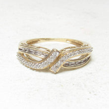 Load image into Gallery viewer, Vintage 10k Diamond Crossover LOVE Ring