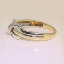 Load image into Gallery viewer, Vintage 9k Tri Tone Diamond Crossover Ring