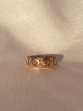 Load image into Gallery viewer, Antique 9k Deco Ruby Diamond Ring 1930