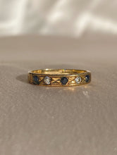 Load image into Gallery viewer, Vintage 9k Diamond Sapphire Band 1990