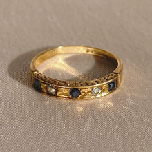 Load image into Gallery viewer, Vintage 9k Diamond Sapphire Band 1990