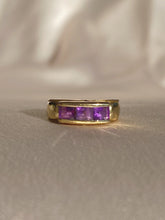 Load image into Gallery viewer, Vintage 9k Amethyst Princess Cut Band