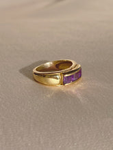 Load image into Gallery viewer, Vintage 9k Amethyst Princess Cut Band