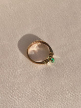 Load image into Gallery viewer, Vintage 9k Rose Gold Emerald Diamond Ring 1981
