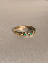 Load image into Gallery viewer, Vintage 9k Emerald Diamond Eternity Ring