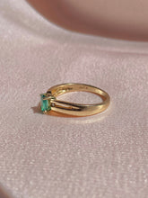 Load image into Gallery viewer, Vintage 10k Emerald Diamond Ring