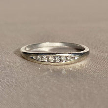 Load image into Gallery viewer, Vintage 9k White Gold Channel Diamond Band
