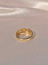 Load image into Gallery viewer, Vintage 9k Gypsy Diamond Trilogy Ring 1985