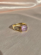 Load image into Gallery viewer, Vintage 9k Lilac Amethyst Diamond Raised Ring