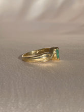 Load image into Gallery viewer, Vintage 9k Emerald Diamond Twist Ring