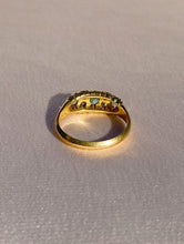 Load image into Gallery viewer, Antique 18k Emerald Diamond Boat Ring 1913