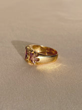 Load image into Gallery viewer, Vintage 9k Trilogy Amethyst Diamond Ring 1973