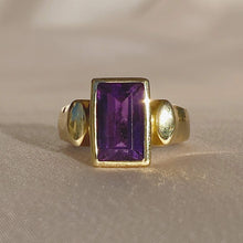 Load image into Gallery viewer, Vintage 9k Amethyst Rectangle Ring
