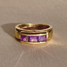 Load image into Gallery viewer, Vintage 9k Amethyst Princess Cut Band