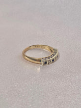 Load image into Gallery viewer, Vintage 9k Diamond Sapphire Band 1981