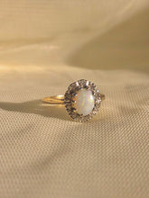 Load image into Gallery viewer, Vintage 9k Opal Diamond Cluster Halo Ring