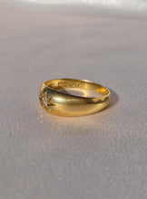 Load image into Gallery viewer, Antique 18k Solitaire Diamond Starburst Gypsy Ring 1915