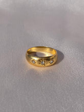 Load image into Gallery viewer, Antique 18k Gypsy Diamond Starburst Trilogy Band