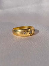 Load image into Gallery viewer, Antique 18k Gypsy Diamond Starburst Trilogy Band