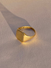 Load image into Gallery viewer, Antique 9k Square Signet Ring 1927