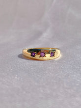 Load image into Gallery viewer, Vintage 9k Amethyst Trilogy Gypsy Ring