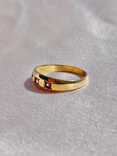 Load image into Gallery viewer, Vintage 9k Amethyst Trilogy Gypsy Ring
