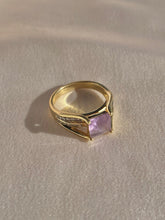 Load image into Gallery viewer, Vintage 9k Lilac Amethyst Diamond Raised Ring