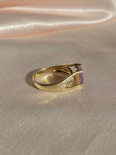 Load image into Gallery viewer, Vintage 9k Lilac Amethyst Diamond Raised Ring