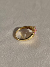 Load image into Gallery viewer, Vintage 9k Diamond Pink Topaz Lotus Ring