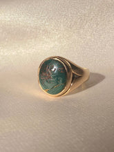 Load image into Gallery viewer, Antique 9k Intaglio Crest Bloodstone Signet Ring