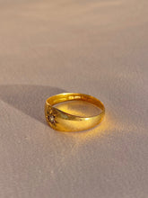 Load image into Gallery viewer, Antique 18k Diamond Solitaire Gypsy Ring 1912