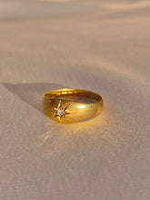 Load image into Gallery viewer, Antique 18k Diamond Solitaire Gypsy Ring 1912