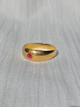 Load image into Gallery viewer, Antique 18k Ruby Solitaire Gypsy Ring