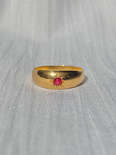 Load image into Gallery viewer, Antique 18k Ruby Solitaire Gypsy Ring