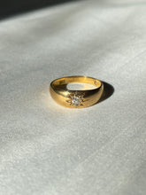 Load image into Gallery viewer, Antique 18k Diamond Solitaire Gypsy Ring 1894