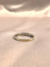 Load image into Gallery viewer, 18k white gold channel diamond ring stacking vintage antique