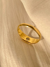 Load image into Gallery viewer, Antique 18k Solitaire Diamond Gypsy Ring 'From Marie 1927'