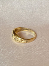 Load image into Gallery viewer, Vintage 9k Sapphire Diamond Gypsy Ring 1977