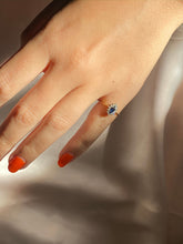 Load image into Gallery viewer, Vintage 9k Sapphire Diamond Cluster 1984