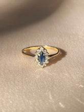 Load image into Gallery viewer, Vintage 9k Sapphire Diamond Cluster 1984