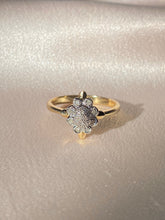 Load image into Gallery viewer, Vintage 9k Diamond Studded Flower Cluster Ring