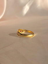 Load image into Gallery viewer, Antique 18k Ruby Diamond Gypsy Starburst Trilogy Ring 1910