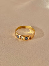 Load image into Gallery viewer, Antique 18k Sapphire Diamond Gypsy Eternity Ring