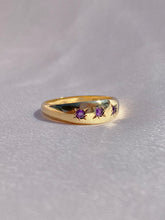 Load image into Gallery viewer, Vintage 9k Amethyst Trilogy Gypsy Ring
