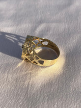 Load image into Gallery viewer, Vintage 10k Onyx Starburst Signet Ring 1940s