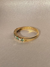 Load image into Gallery viewer, Vintage 9k Emerald Sapphire Half Eternity Band