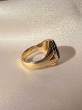 Load image into Gallery viewer, Antique 9k Intaglio Crest Bloodstone Signet Ring