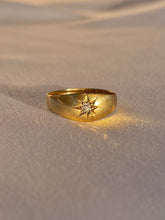 Load image into Gallery viewer, Antique 18k Diamond Solitaire Gypsy Ring 1912